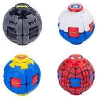 21585 Superhero Gyro Ball Fidget Spinner Keychain Toy – Colorful Rotating Puzzle Keychain for Kids