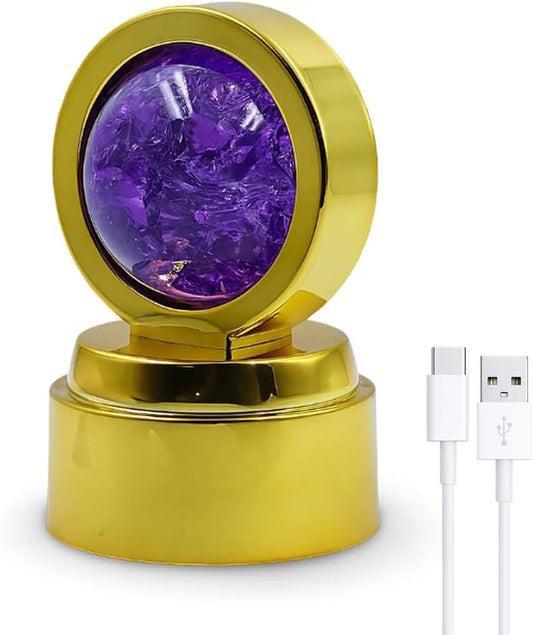 21581 Rotating Crystal Ball Lamp Red USB Cable
