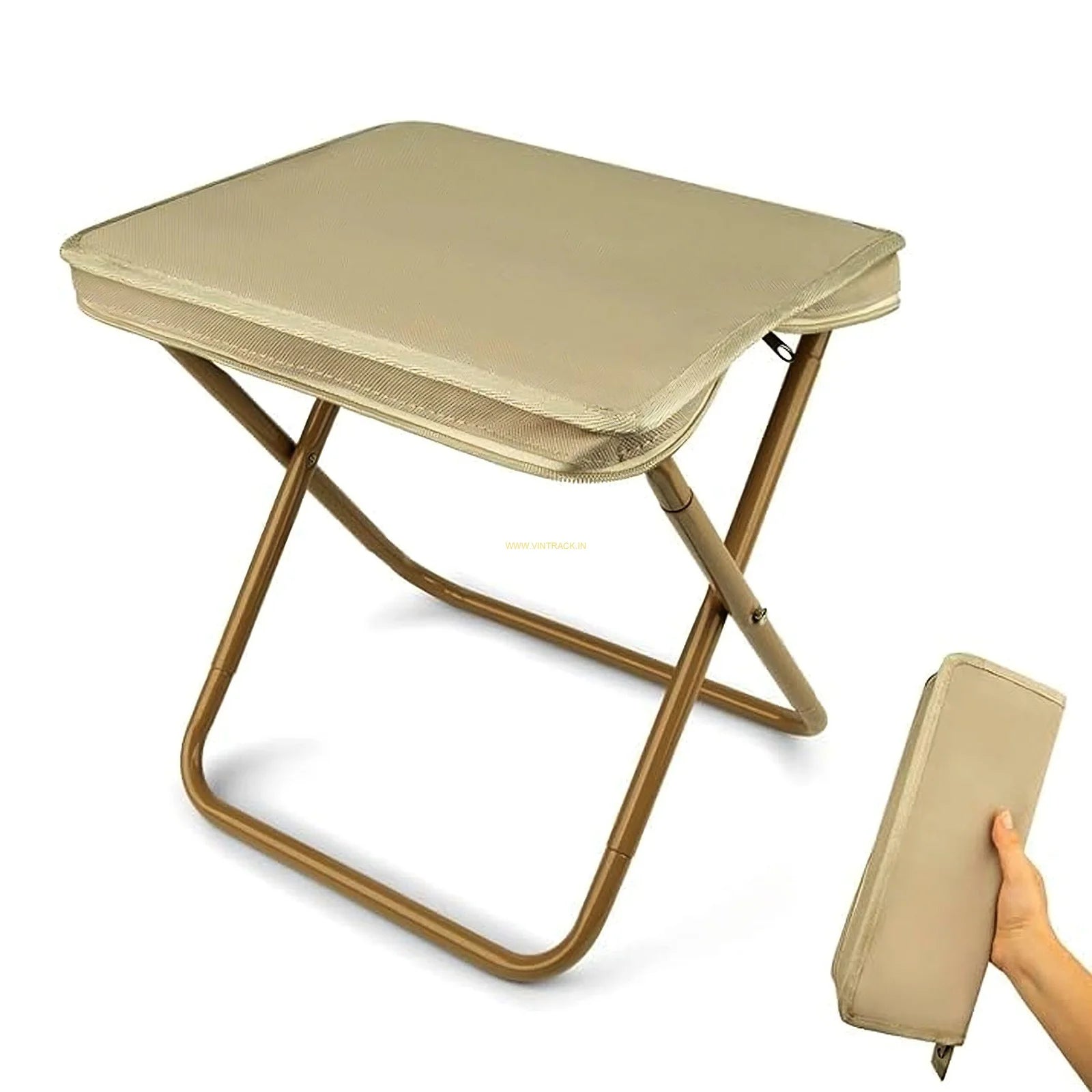 11319 Stool, Portable Chair, Lightweight Portable Stool for Adults {Black/Cream}