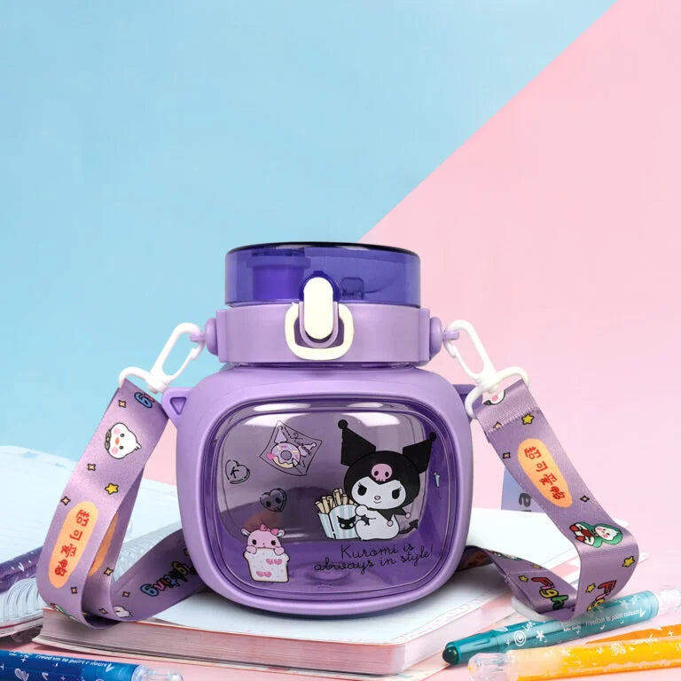 20023 Super Cute Kids Water Bottle with Strap | BPA-Free Sipper Bottle 500 ml Water Bottle {Multicolor}