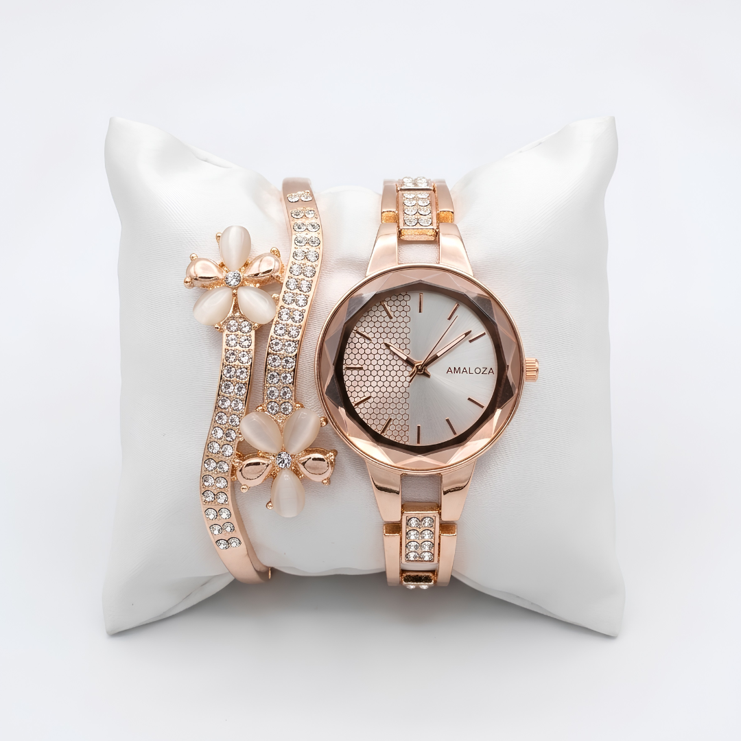 20656  Stylish Watch And Bracelet  For Girl beautiful Gift for Women {Random Design}