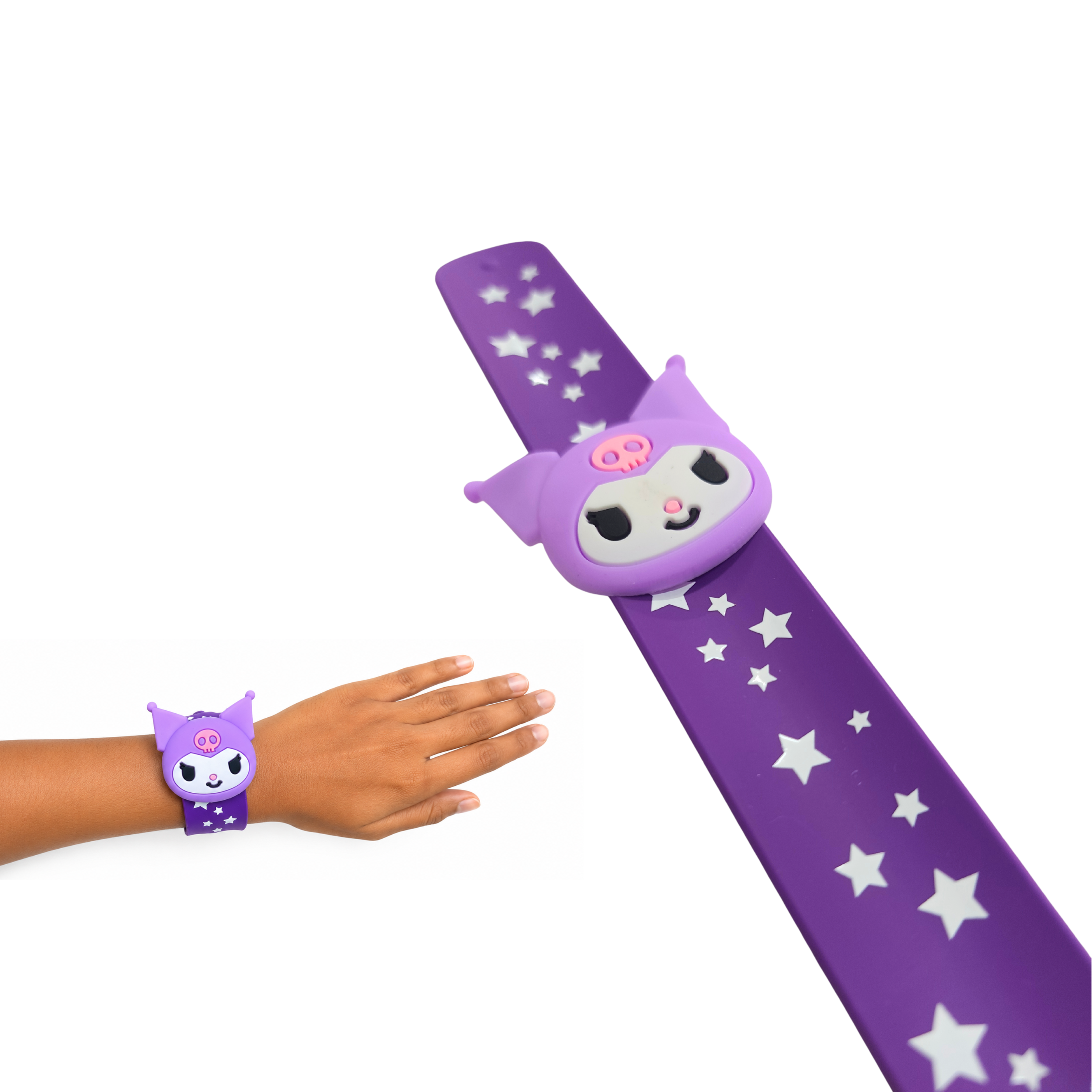 20597 {Pack of 12} Kuromi Slap Bracelets Silicone Slap Bands for kids