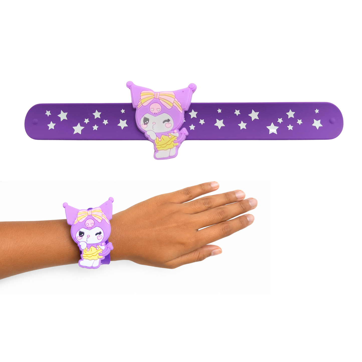 20597 {Pack of 12} Kuromi Slap Bracelets Silicone Slap Bands for kids