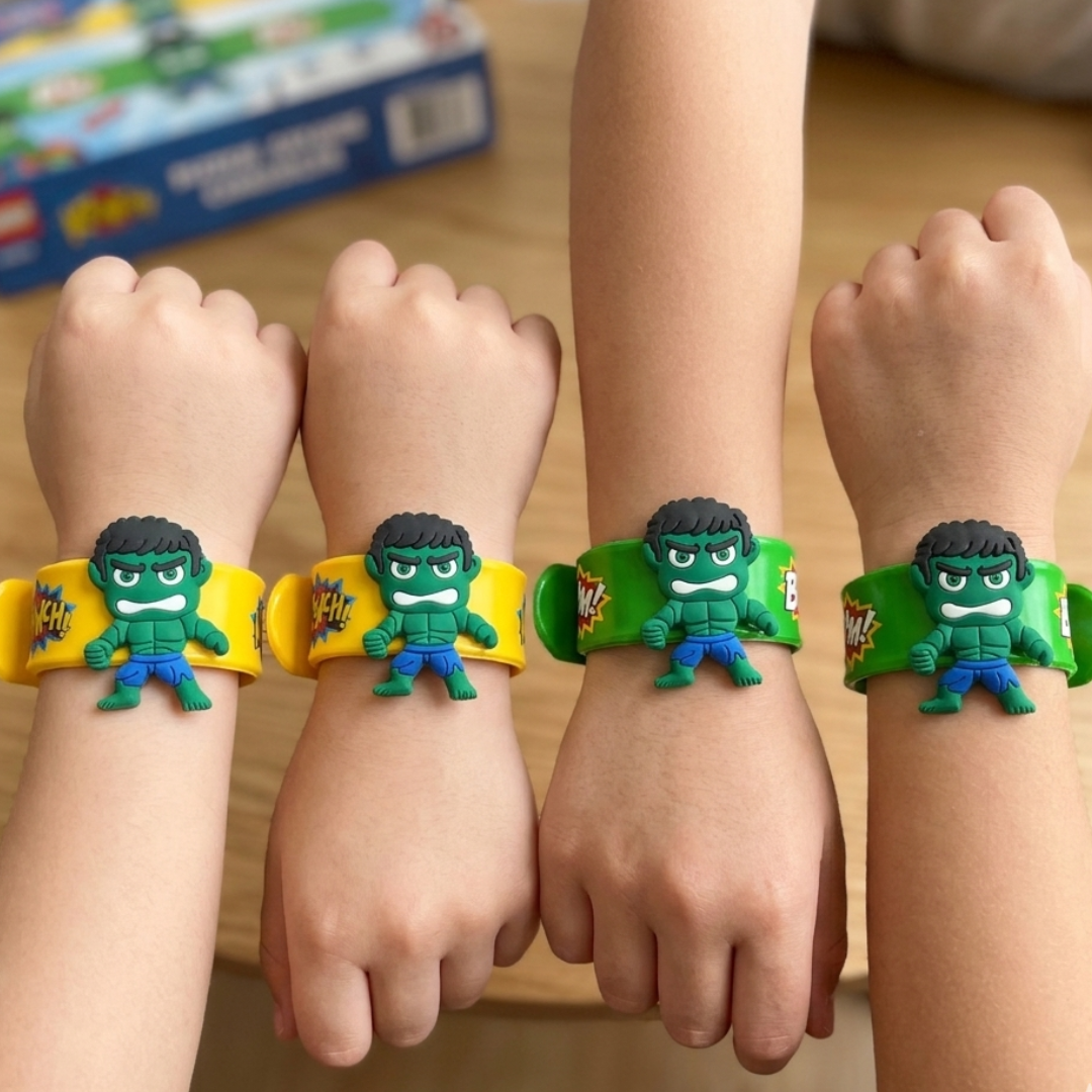 20601 {Pack of 12} Krunchi Cartoon Slap Bracelets Wrist Band Silicone Slap Bands Return Gift for Kids