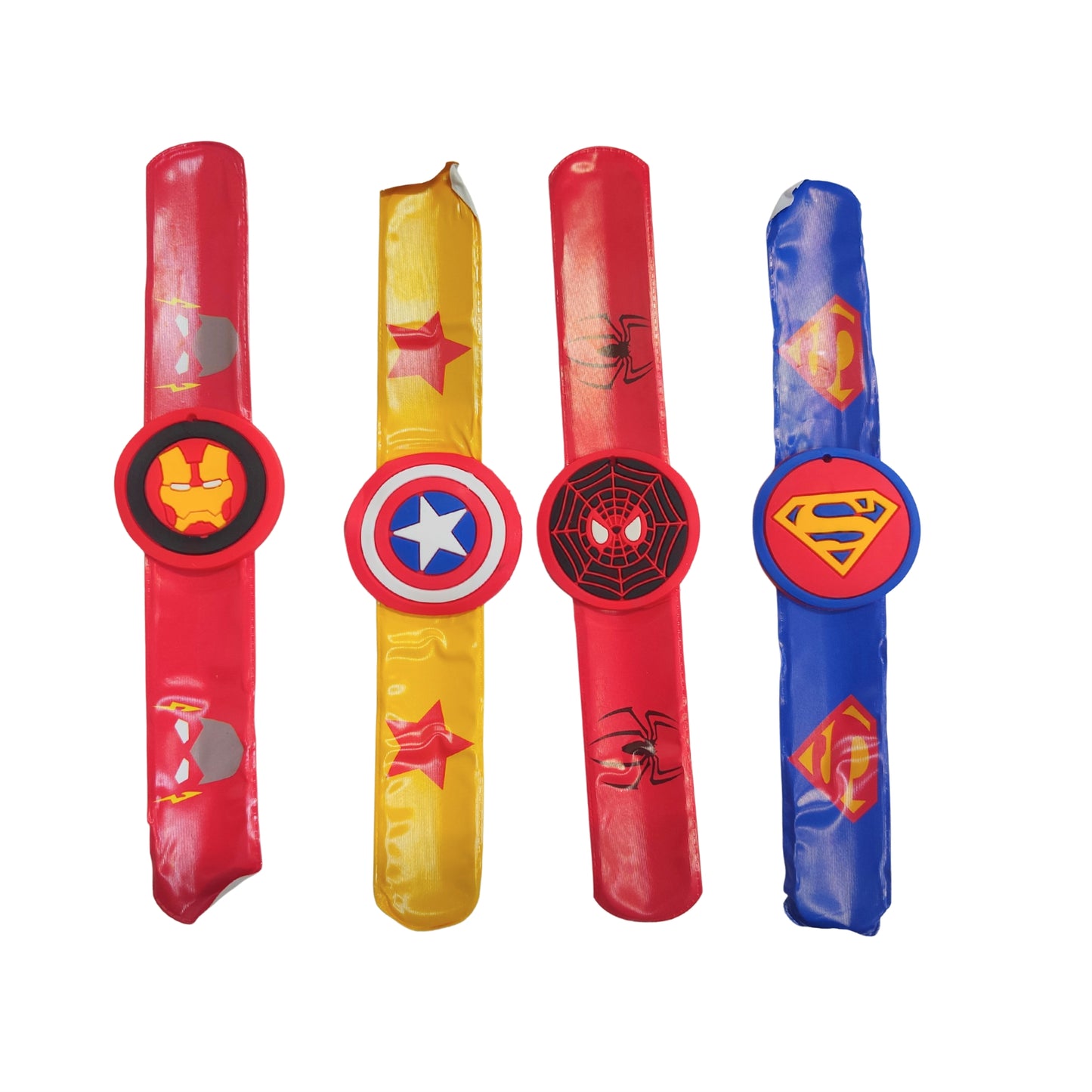 20602 {Pack of 12} Silicone Flexible Slap Band for Kids & Adults/Return Gift Special for Themes Parties {Random Design}