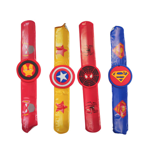 20602 {Pack of 12} Silicone Flexible Slap Band for Kids & Adults/Return Gift Special for Themes Parties {Random Design}