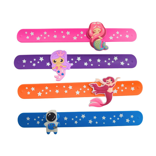 20627  Slap Snap Silicone Band Bracelet for Kids Wrist Band for Girls Kids Colorful Slap Bracelets for Girls Hand Band {Random Design}