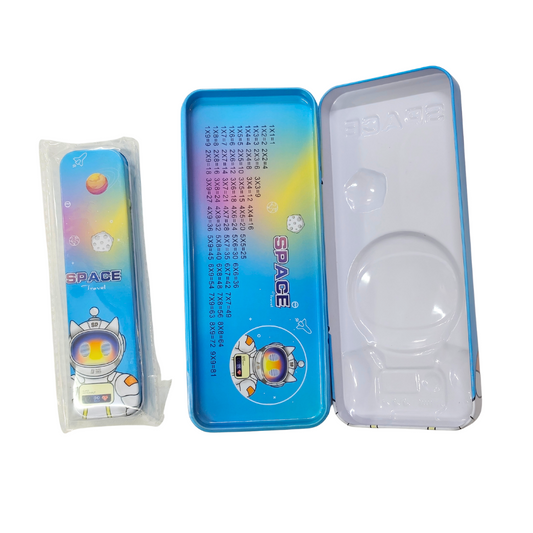 15094 Decoration Geometry Box for Boys, Girl, Kids Space Theme Compass Pencil Box | Space Theme Pencil Box for Kids
