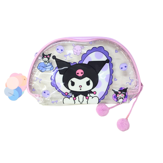 188602 3 pcs Hello Kitty & Kuromi Makeup Bag Set