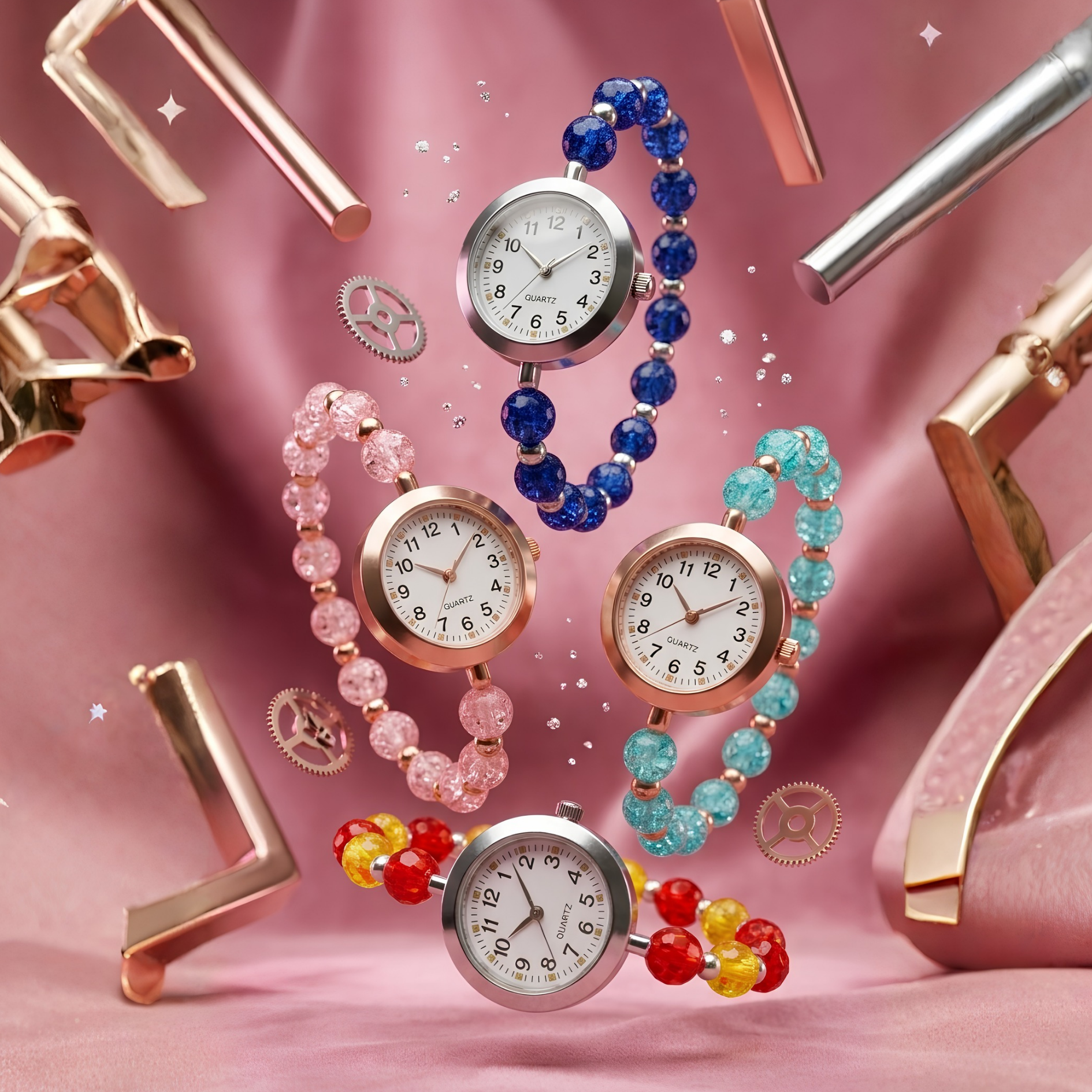 20655 Stylish Analog Girls Wrist Watch –Girls Bracelet Watch with Beads – Stylish Analog Quartz Watch for Kids and Teens {Random Design}