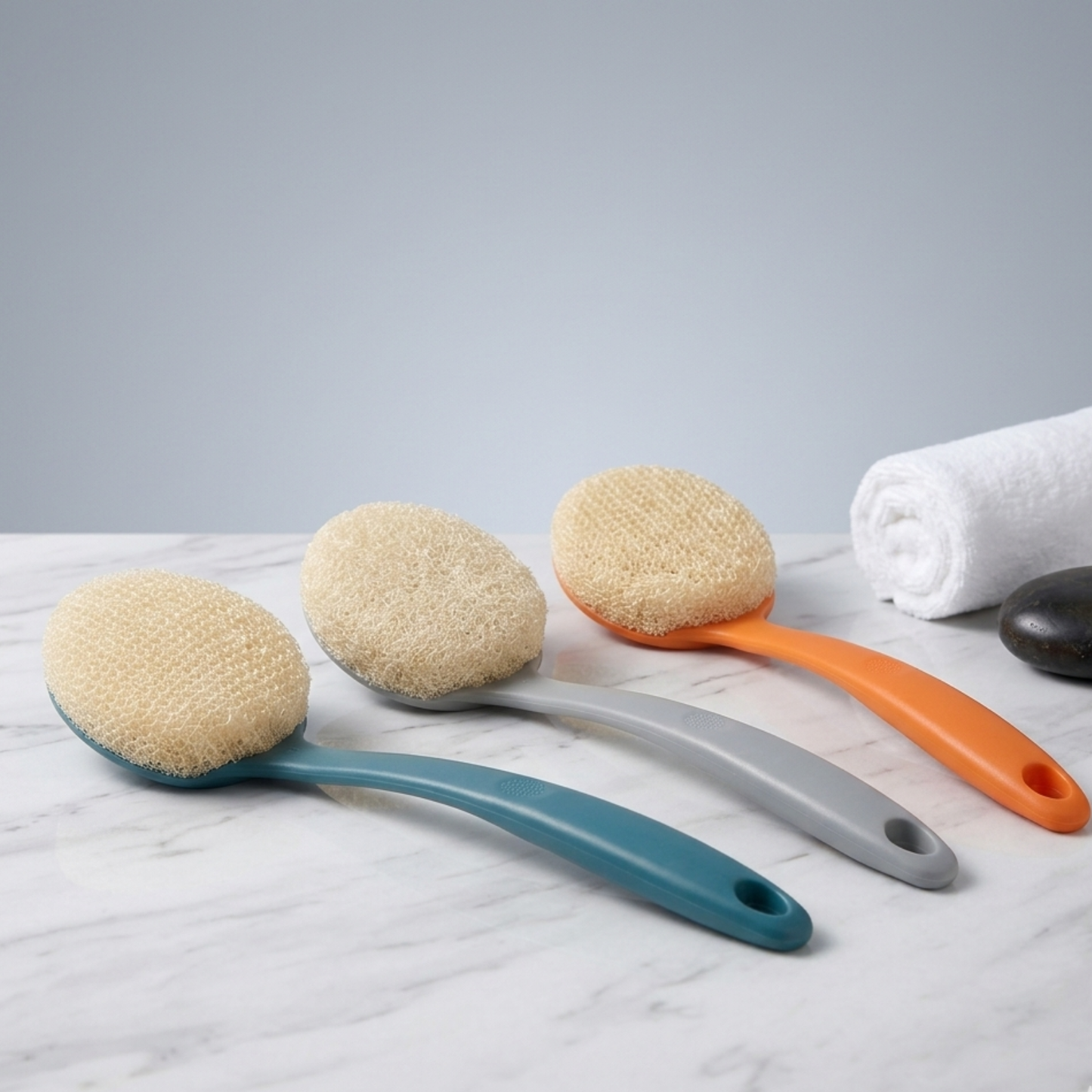 11305 Back Scrubber for Shower, Long Handle Bath Sponge Lufa Shower Brush {Random Colour}