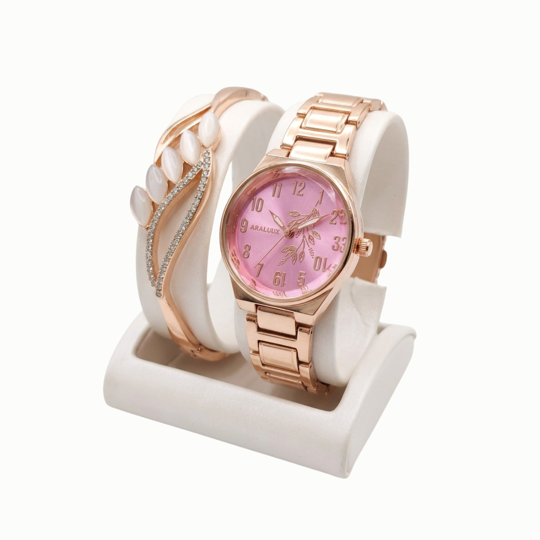 20656  Stylish Watch And Bracelet  For Girl beautiful Gift for Women {Random Design}