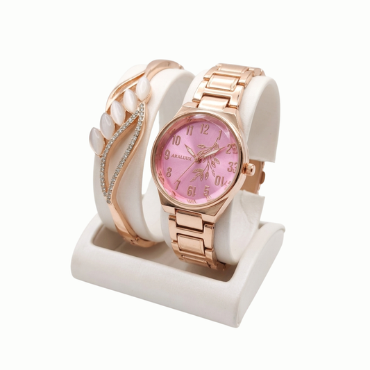 20656  Stylish Watch And Bracelet  For Girl beautiful Gift for Women {Random Design}