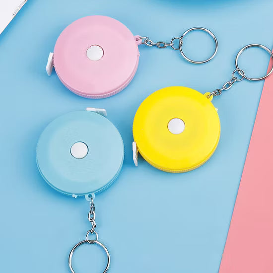 20611   60-Inch 1.5 Meter Retractable Measuring Tape & Tailor Soft Tape Measure Keychain {Multicolor}