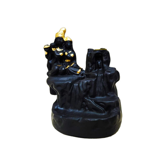 10291 Smoke Fountain Radha Krishna Idol with 8 Pc Backflow Incense Cones Sticks