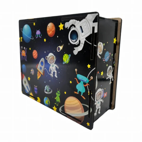 10681 Wooden Space Money Box with Saving Tracker। 1 lakh Goal Piggy Bank for Kids and Adults