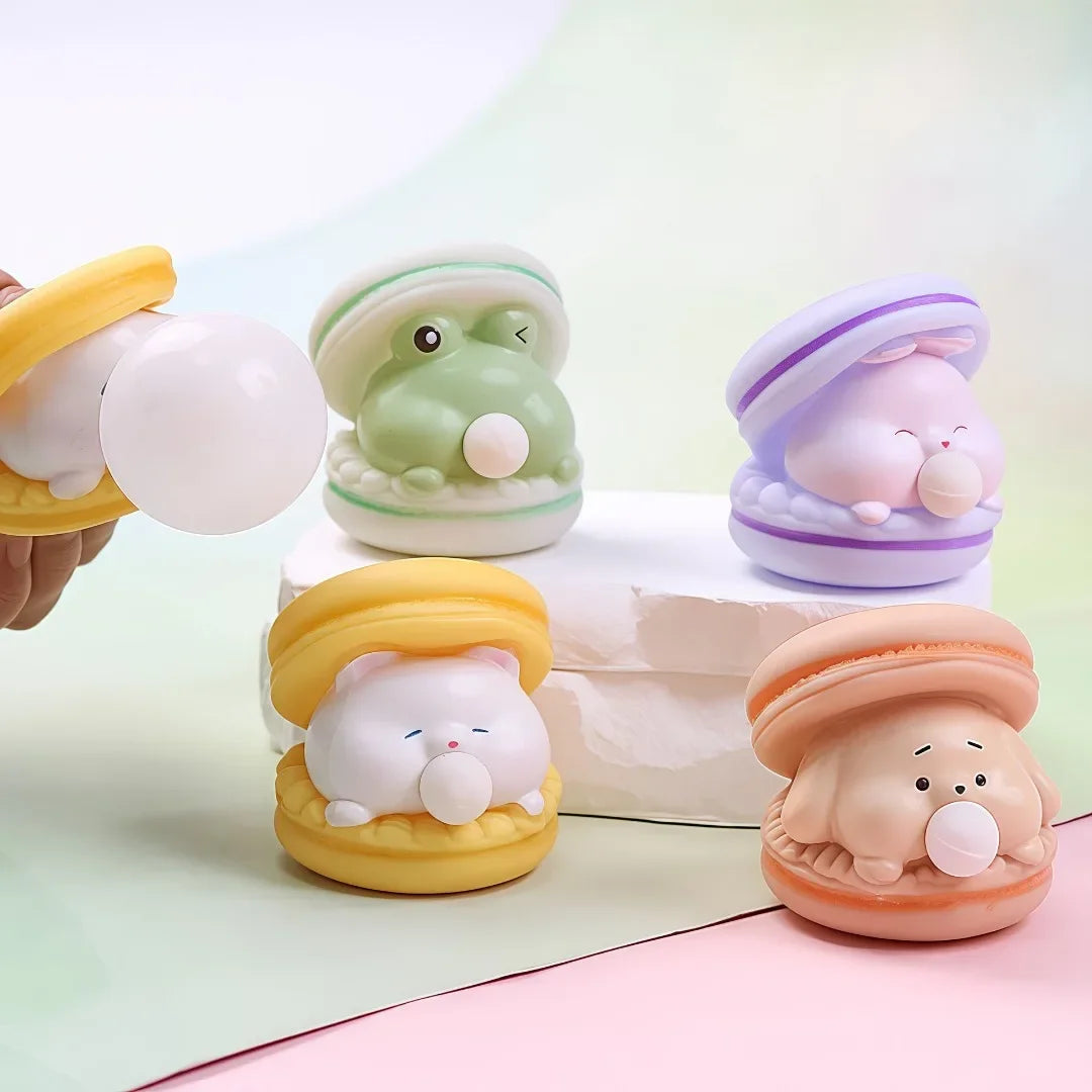 20610 Creative Animal Bubble Burger Squishy Toy – Stress Relief & Fun Pinch Toy {Random Color}