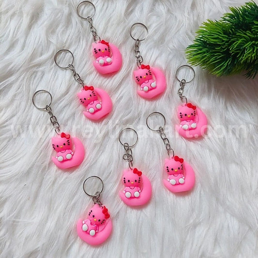 20129 (12 pcs) Cute Character Keyrings Keychains for Girls Random Design