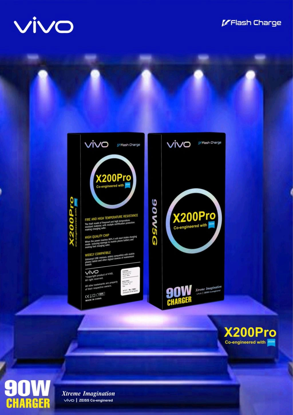 10820 Charger For Vivo X200 Pro (90w) Quick Flash Charging