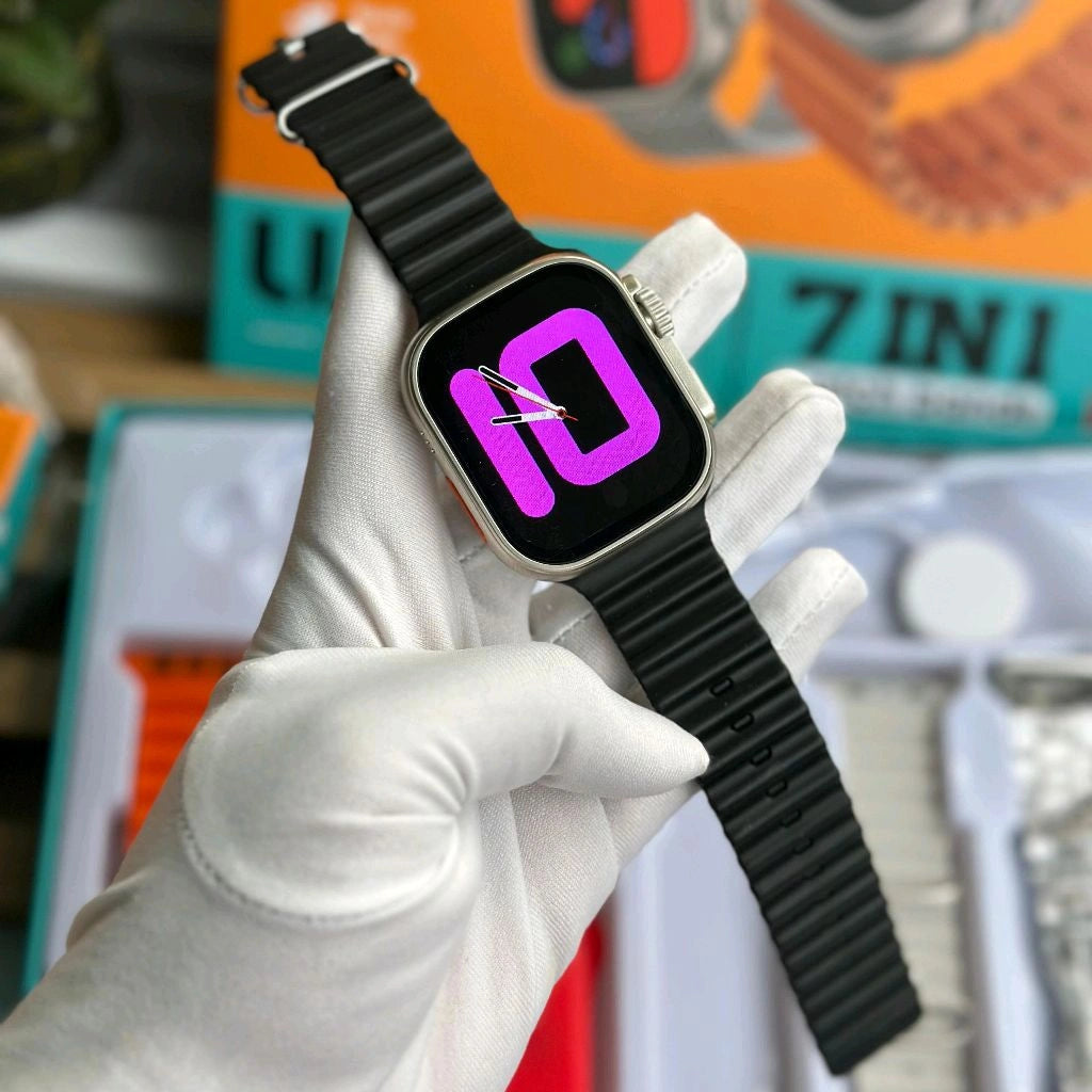 20629 Smart Watch, 7 in 1 Watch Bands, 2.01" Display, ECG, Wireless Charging, Sports Mode, Weather Forecast, Face Dial