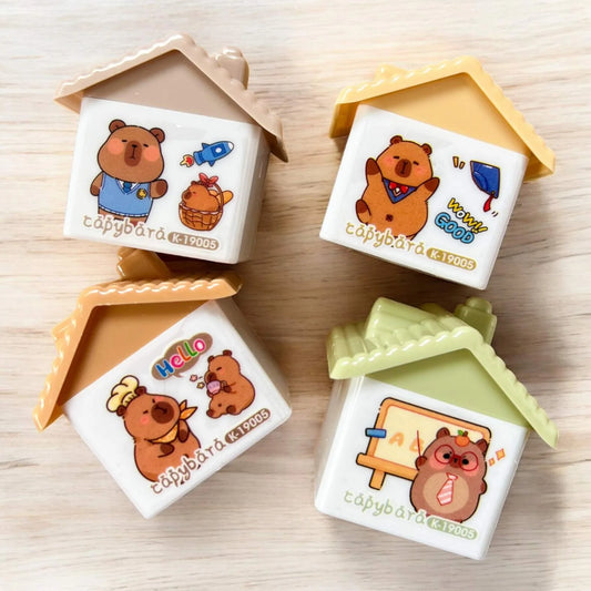 20363 Cartoon Pencil Sharpener Double Hole Mini Manual Sharpener Portable Student School Supplies Gift