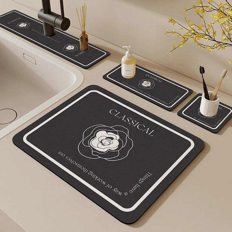 11342 Bathroom Door Mat Quick Dry Super Absorbent Bath Mat Non Slip Washable Bath Door