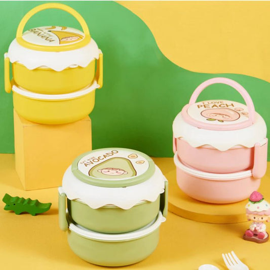 51313 Cute Kids 2 Layer Lunchbox - Life and Home {Random Color}