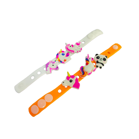 20820 Unicorn Silicone Bracelet for Girls | Adjustable Cartoon Wristband | Soft Rubber Bracelet