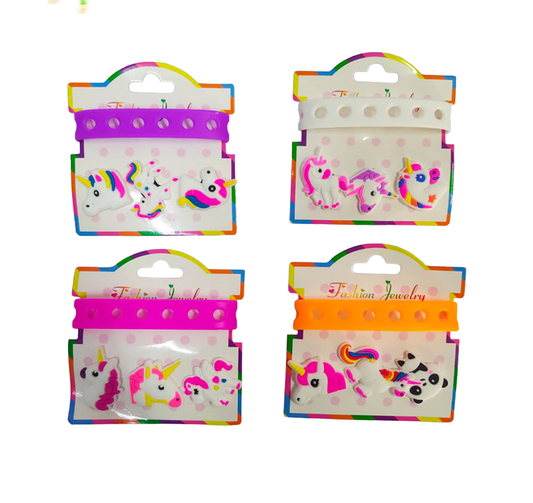 20820 Unicorn Silicone Bracelet for Girls | Adjustable Cartoon Wristband | Soft Rubber Bracelet