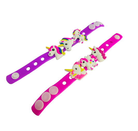 20820 Unicorn Silicone Bracelet for Girls | Adjustable Cartoon Wristband | Soft Rubber Bracelet