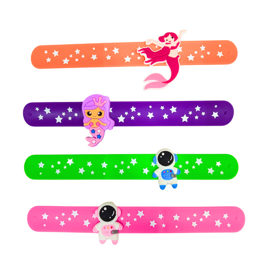 20627  Slap Snap Silicone Band Bracelet for Kids Wrist Band for Girls Kids Colorful Slap Bracelets for Girls Hand Band {Random Design}