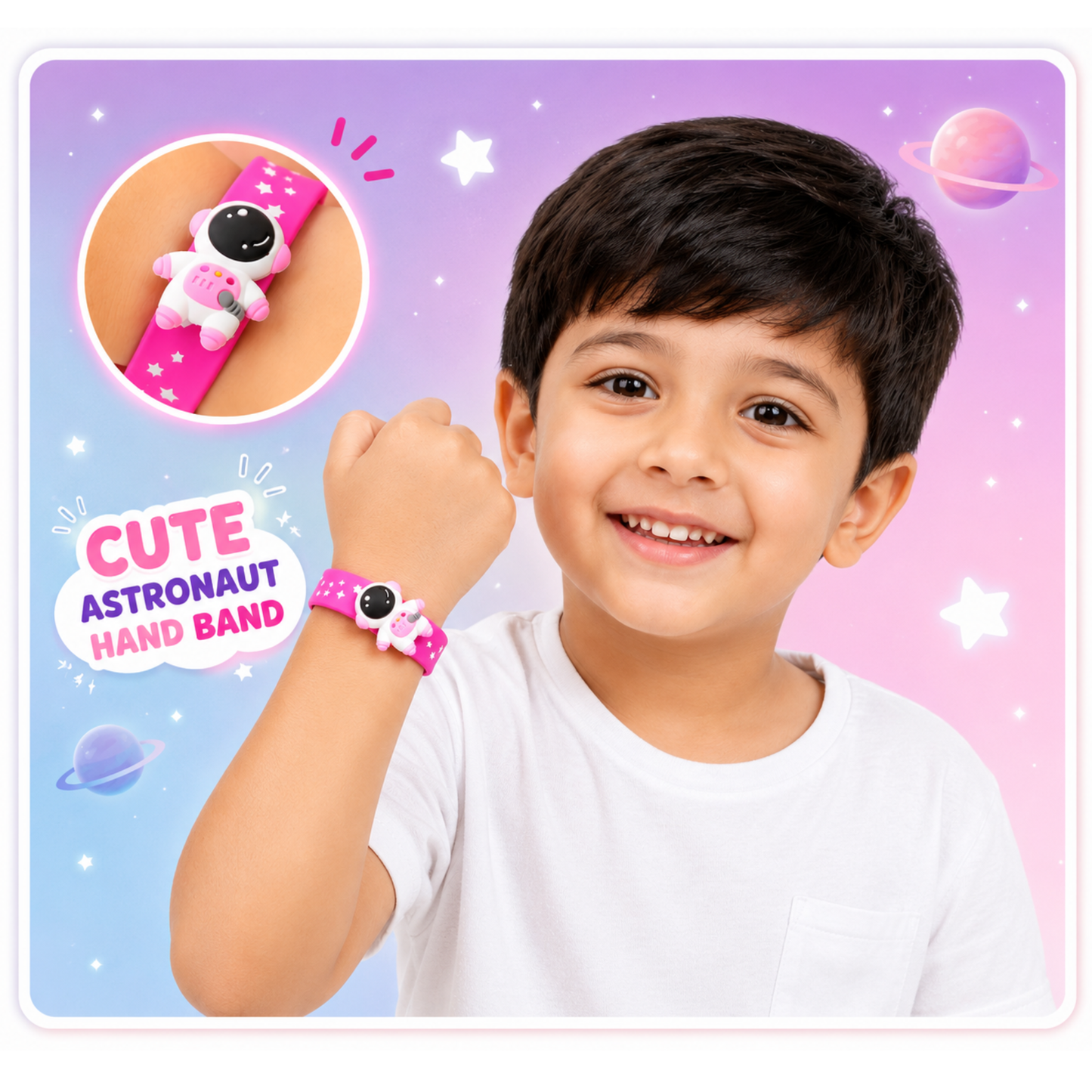 20627  Slap Snap Silicone Band Bracelet for Kids Wrist Band for Girls Kids Colorful Slap Bracelets for Girls Hand Band {Random Design}