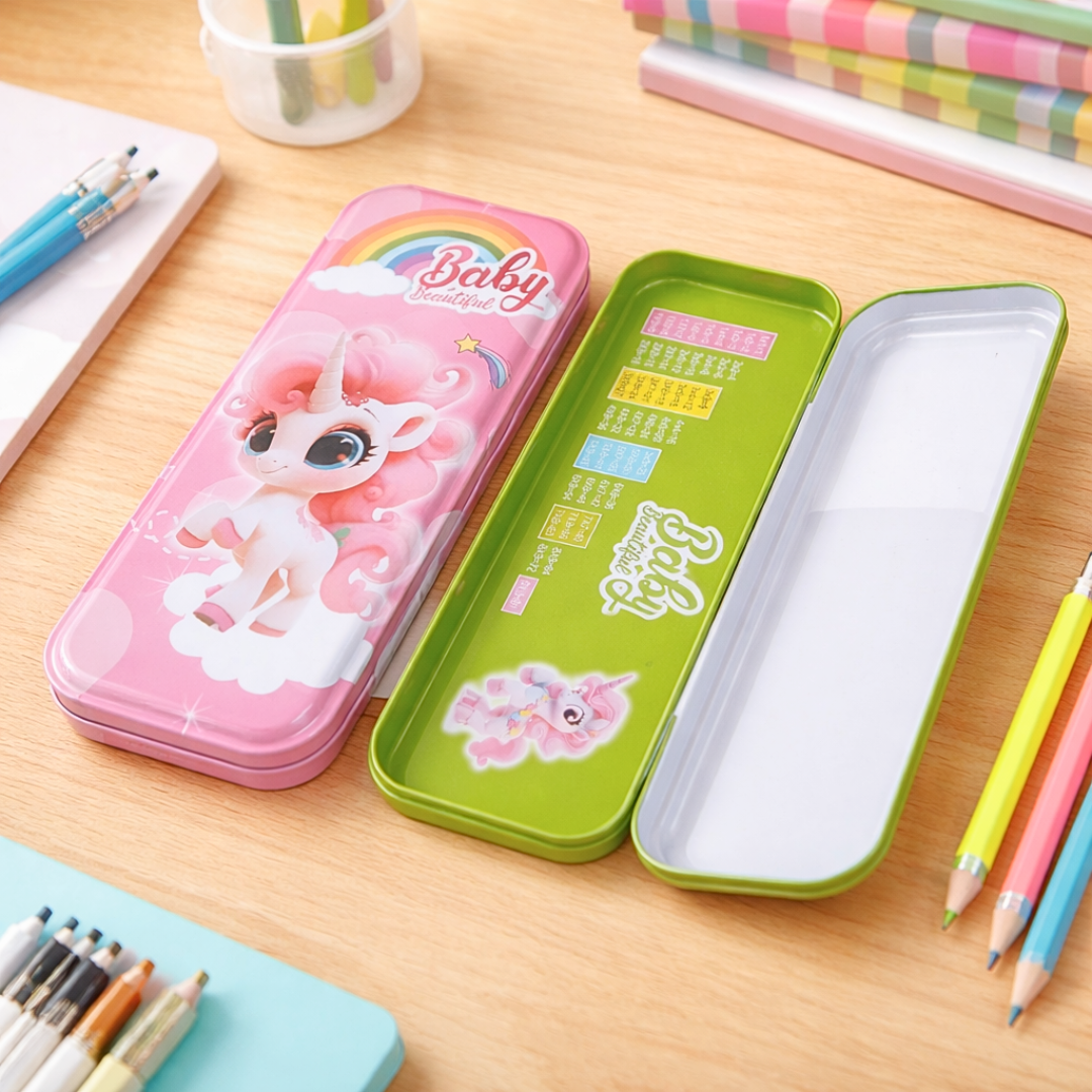 GBT-4570 Metal Unicorn Pencil Compox Box {Random Color}