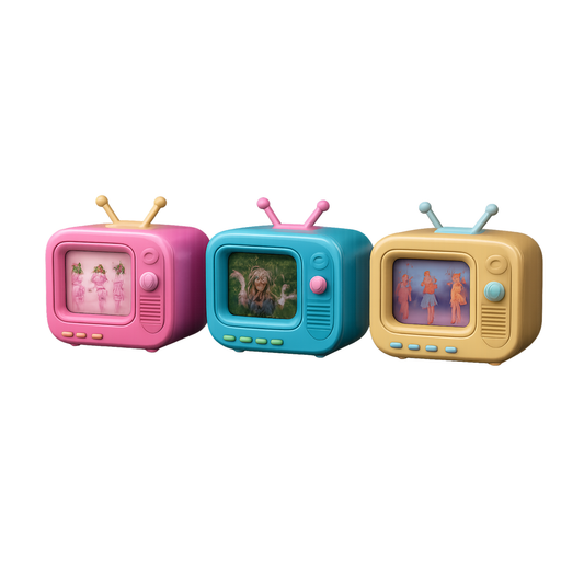 20547 Mini Retro TV Keychain {Random Color}