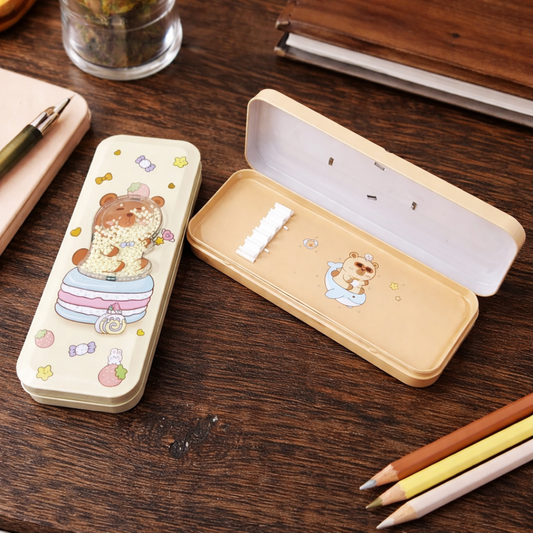 B-783 Metal Pencil Case Box – Double Compartment for Kids