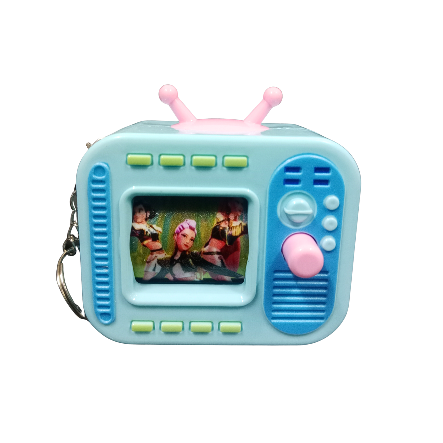20547 Mini Retro TV Keychain {Random Color}