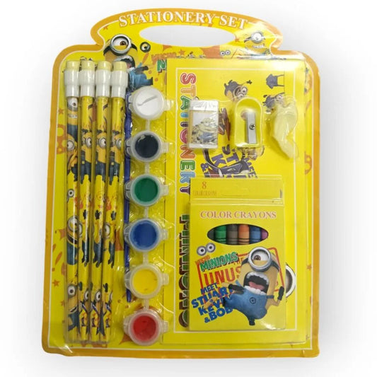 HBC-188618 Stationary kit with 4 pencil Eraser sharpener cap crayons or Drawing book