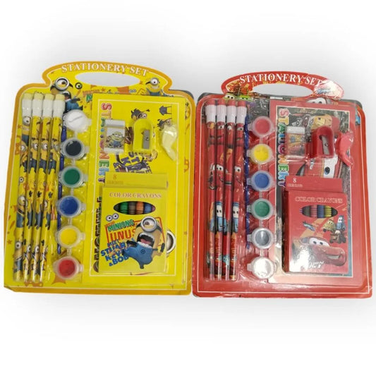 HBC-188618 Stationary kit with 4 pencil Eraser sharpener cap crayons or Drawing book