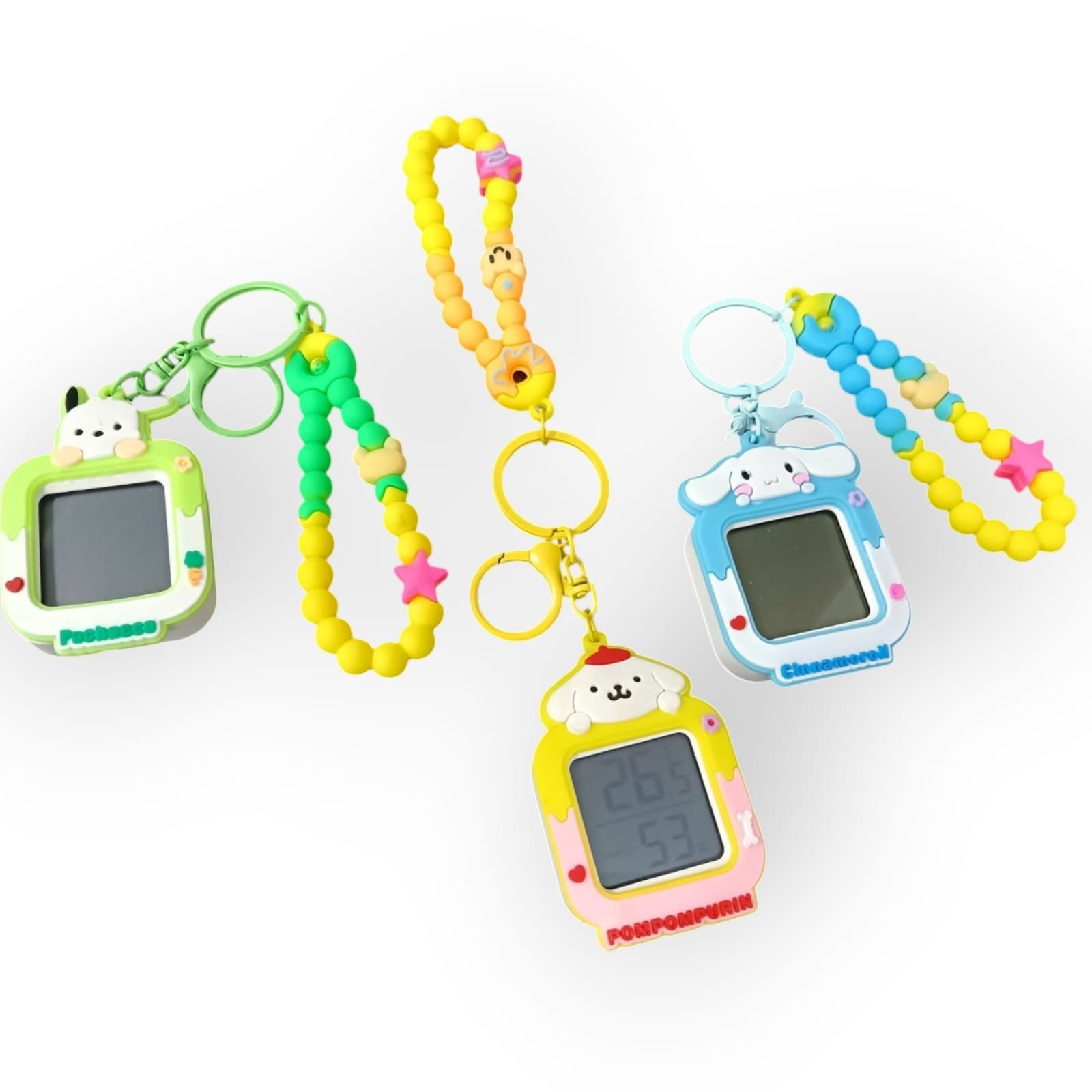 11254 Cartoon Character Digital Temperature Keychain for kids random
