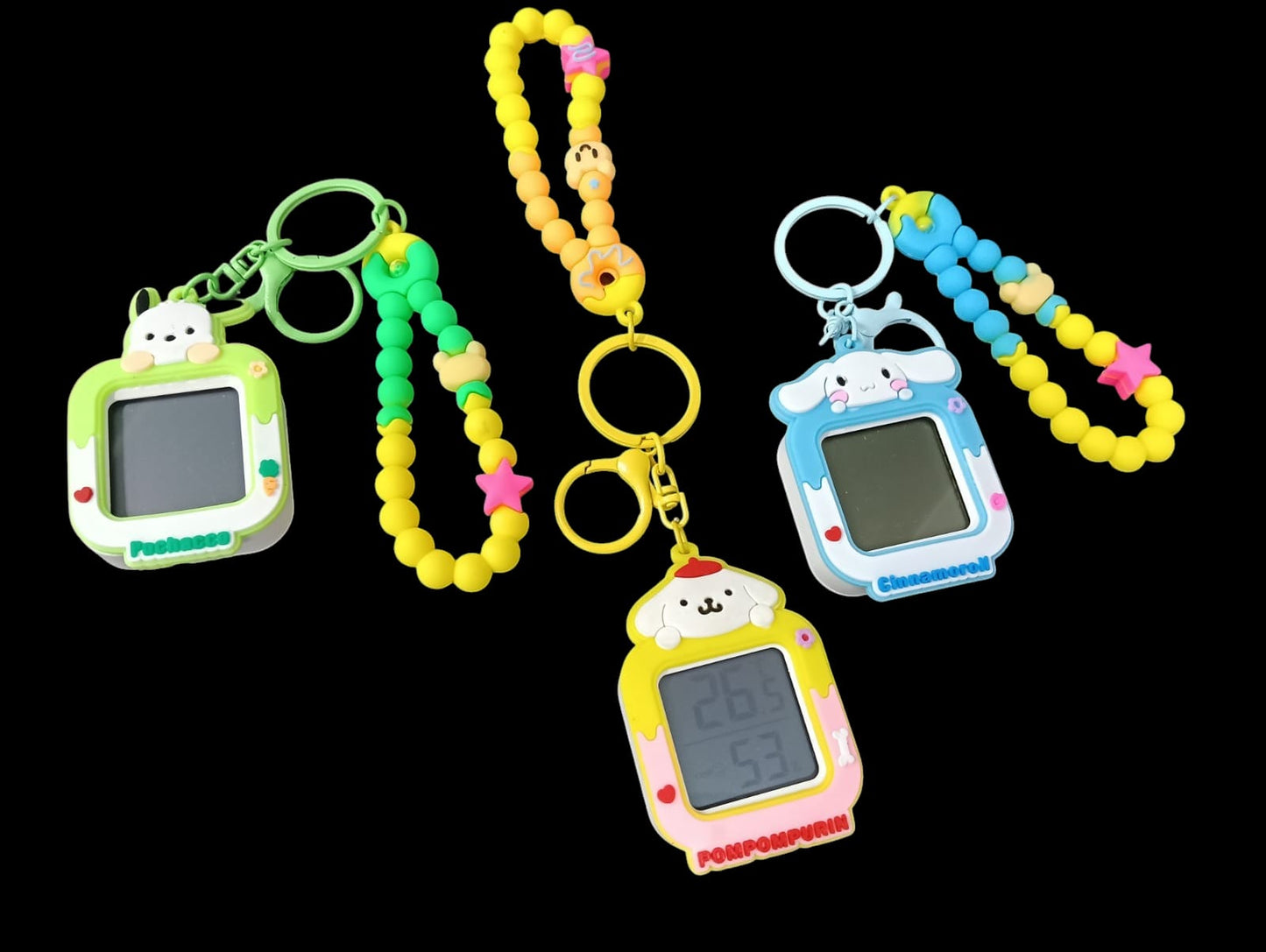 11254 Cartoon Character Digital Temperature Keychain for kids random