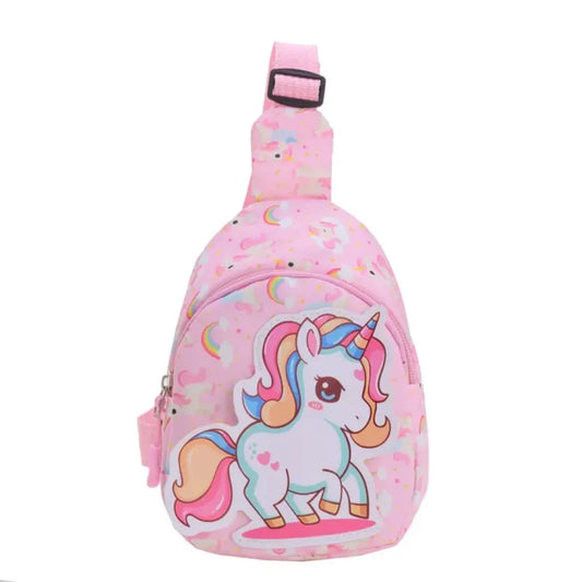 11295 Sling Crossbody Bags for Kids Teenagers Crossbody Bag Chest Bag Adjustable Strap Travel Holiday {Random Colour}