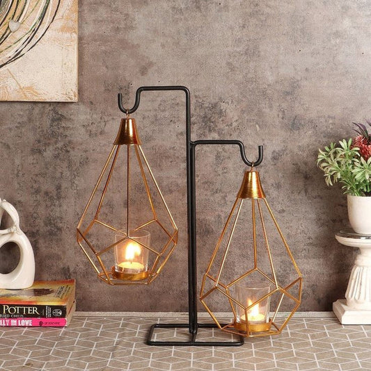 20425 Modern Geometric Hanging Candle & Tealight Holder