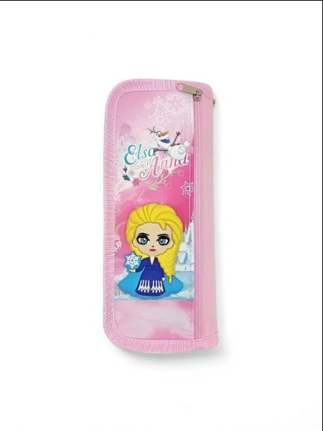 2087 3D Elsa Pencil Pouch for Boys and Girls Pencil Case School Stationery 2 Zipper {Random Design}