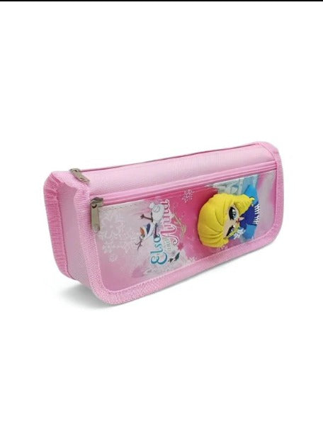2087 3D Elsa Pencil Pouch for Boys and Girls Pencil Case School Stationery 2 Zipper {Random Design}
