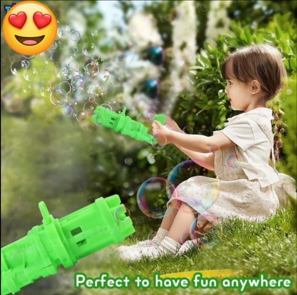 EBG-22 Hole Electric Bubbles Gun Gatling Bubble Machine Toy with Scoup Bottle for Children Party Favors Outdoor & Indoor Activity for Boys Girls