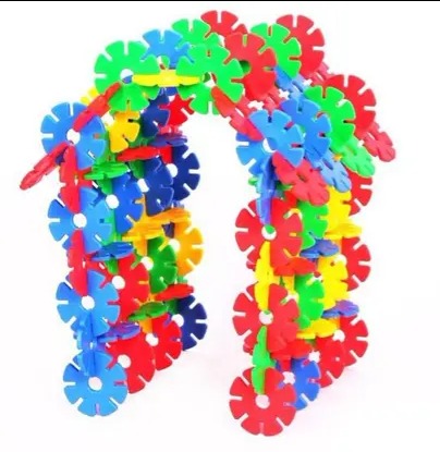 0502 Crafts Snowflakes Blocks, Stem Blocks, Educational Construction Snowflakes Blocks for Kids Colorful Snowflakes Building Blocks Toys