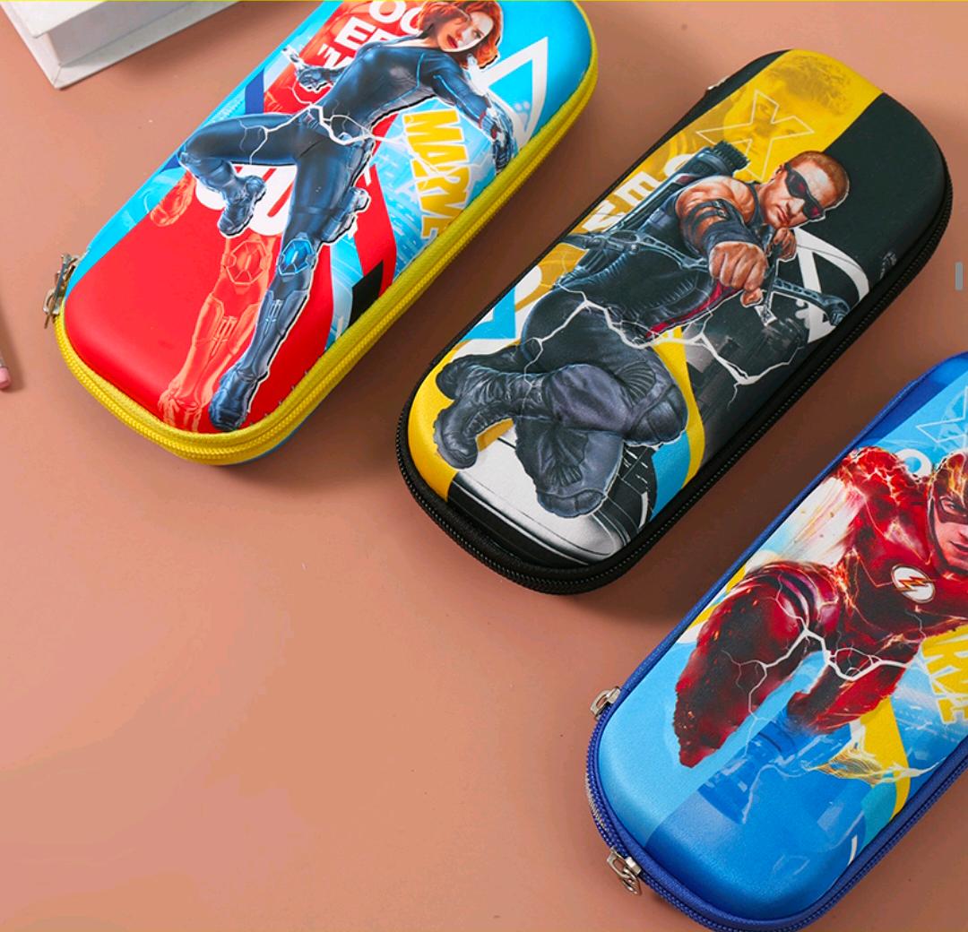 6444 Pencil Box Pouch for Boys Birthday Return Gifts, Gift Ideas for Kids, Stylish Premium Hardtop Stationery Bag for School Students