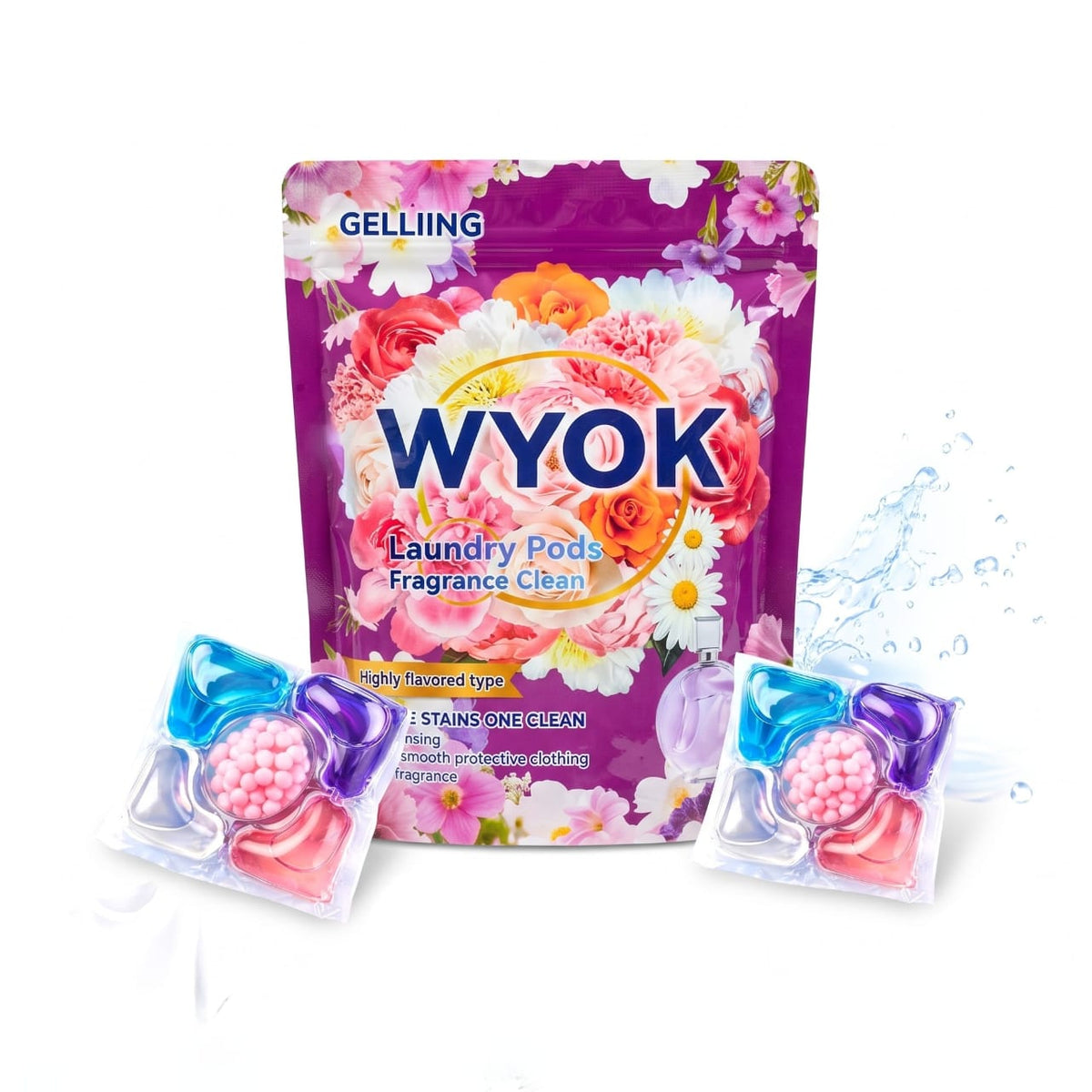 21070 30 PODS  Dissolvable Magic Laundry Pods | Tough Stain Fighter for Top & Front Load Machines | Floral Aroma | Eco-Friendly | 1 Pod = 1 Wash for 5–7 kg Loads (30)