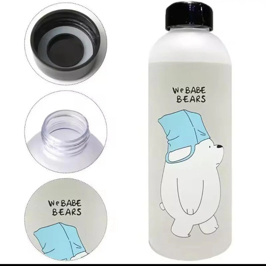 20578 Cute Bear Straw Portable Sports Water Bottle Girls Gift Beverage Drinking Frosted 2 | Kitchen, Dining & Bar {Random Design}