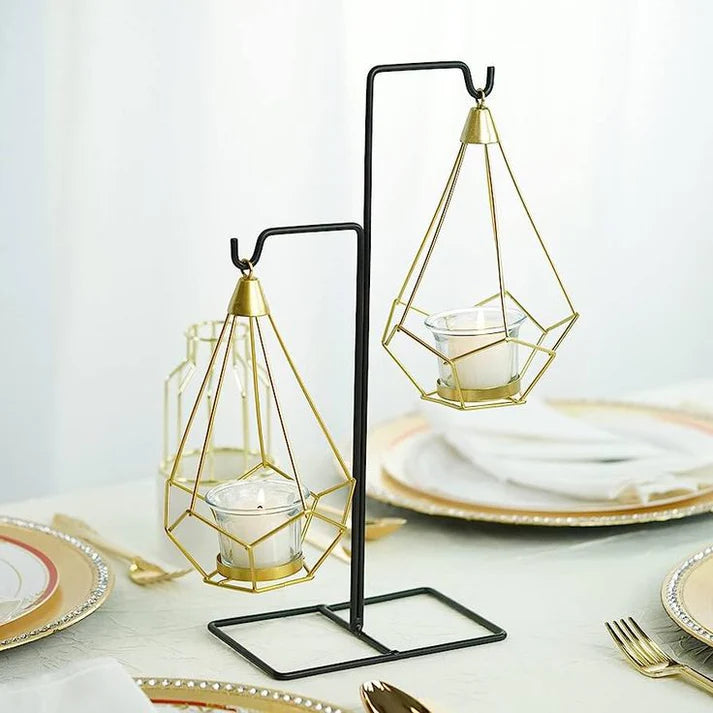 20425 Modern Geometric Hanging Candle & Tealight Holder